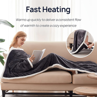Cape à capuche portable, pull poncho couverture avec manches, couverture chauffante rechargeable à batterie, taille complète