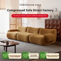 Ensemble de canapés compressés d'usine d'origine, mobilier de salon, balcon, tatami, pour une personne, en velours côtelé, style croisé, éponge, hôtel, moderne