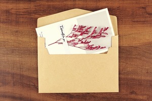 Custom Wedding Invitation Fancy Kraft Paper <b>Foil</b> Envelopes with Card - Product Image 6