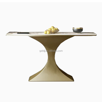 Console d'entrée en métal avec plateau en marbre, style luxe léger, pour hall, porche, couloir, personnalisable, modèle BTCT001 pour la maison