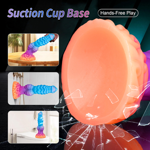 جملة: ألعاب جنسية للبالغين للرجال والنساء، قضيب اصطناعي ضخم من السيليكون الناعم بتصميم عقدة كلب فضائي مضيئة، للبيع بالجملة - Product Image 3