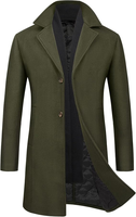 Manteau Trench en Laine pour Homme Yimai, Coupe Slim, Double Boutonnage, Imperméable, Épais, Vêtement d'Hiver