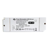 Aprobación CE Plástico 24V Triac Dimmable Led Fuente de alimentación 40W para interiores