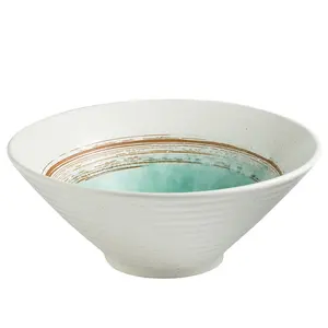 日式微波炉手工陶瓷陶瓷定制标志大号可重复使用拉面碗
