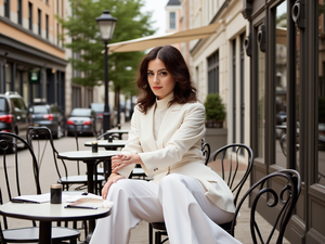 Pantalons larges à taille haute élégants pour femmes, blancs, avec poches arrière, pour le bureau, le quotidien, pantalons décontractés pour femmes - Product Image 4