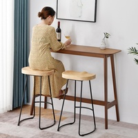 Table haute de bar en bois étroite pour coin petit-déjeuner moderne, bar à domicile, meubles en bois