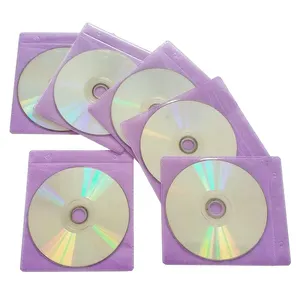 Suporte de plástico para CD DVD, material não tecido grosso premium com logotipo personalizado, material de recarga dupla face