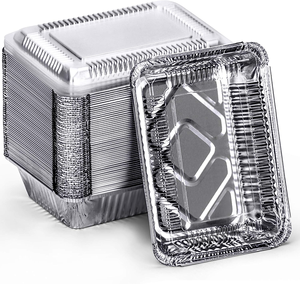 Tùy Chỉnh Hình Chữ Nhật 1750Ml Dùng Một Lần Nhôm Bao Bì Thực Phẩm Lá <span class=keywords><strong>Container</strong></span> Với Nắp 83185 F4 Hình Chữ Nhật Nhôm Chảo Với Hình Dạng - Product Image 1