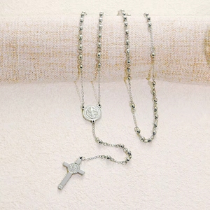 Collane all'ingrosso di gioielli alla moda con croce in acciaio inossidabile, vintage, religiosi, cattolici, cristiani, con Vergine Maria e <span class=keywords><strong>San</strong></span> Benedetto per sacerdoti - Product Image 6