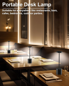 โคมไฟตั้งโต๊ะแบบชาร์จไฟได้ไร้สายสำหรับร้านอาหาร ปรับความสว่างได้ เหมาะสำหรับร้านอาหาร ร้านกาแฟ และข้างเตียง - Product Image 2
