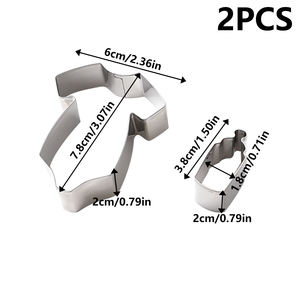 Ensemble de 2 <span class=keywords><strong>emporte</strong></span>-pièces en acier inoxydable en forme de <span class=keywords><strong>biberon</strong></span> et de body pour bébé, idéal pour les fêtes prénatales, anniversaires, loisirs créatifs et fournitures de pâtisserie - Product Image 2