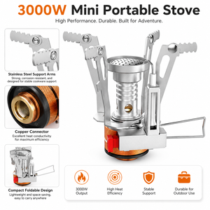 Mini Estufa Portátil <span class=keywords><strong>de</strong></span> Camping, Quemador <span class=keywords><strong>de</strong></span> Gas para Exteriores, para Picnic, Pesca y Senderismo - Product Image 3