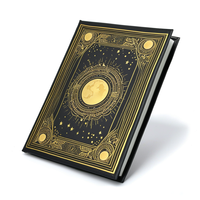 Journal intime de haute qualité estampage doré format A5 cahier à couverture rigide en cuir PU noir avec bord doré