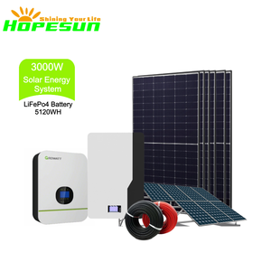 Kit solaire hors réseau Hopesun 3000w 48vdc 220v monophasé, batterie LiFePo4 5.12KWh, panneaux solaires 550watt*5pcs - Product Image 2