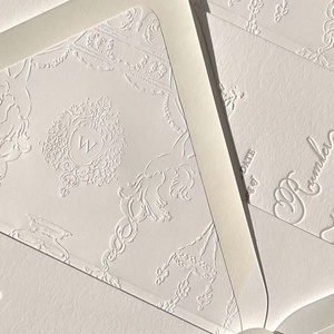 Tùy chỉnh 3D dập nổi đám cưới sang trọng Thiệp mời nghệ thuật giấy nóng đóng dấu cứu trợ - Product Image 5