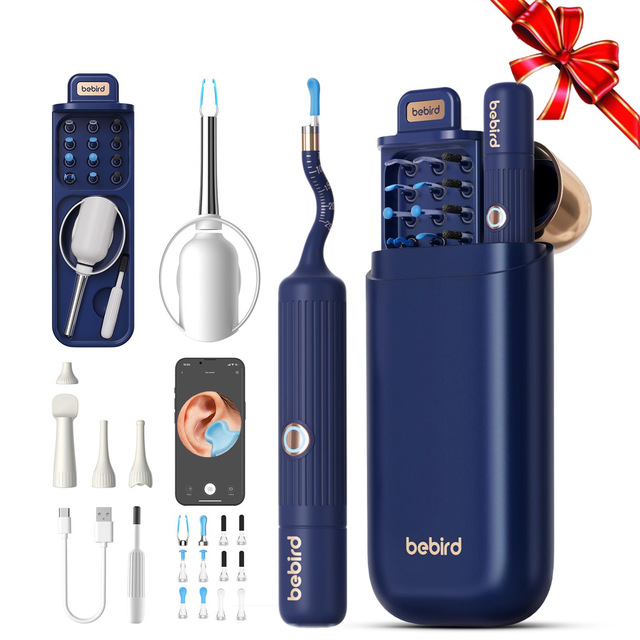 Smart Visual Otoscope Set-Flexible Snake-Shaped Ear Wax Cleaner Rechargeable Battery 10MP WiFi HD Camera Tweezers | ENT