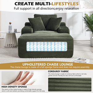 Ensemble de chaises longues convertibles avec accoudoirs de 9,9 pouces de large, canapé-lit surdimensionné en velours pour salon, siège profond - Product Image 2