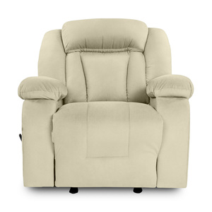<b>Cheap</b> Price and High Quality Velvet Modern <b>Rocking</b> & Rotating Extendable Recliner <b>Chair</b>-Light Beige-NZ50 - Product Image 2