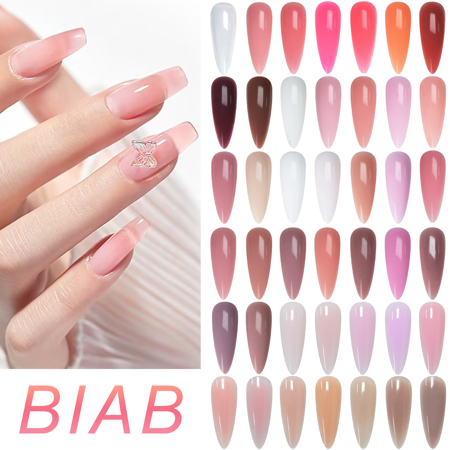 You Gel Private Labeling Nail Extensions Gel Hot 42 Colors BIAB Nails Hema Free Building Gel in a Bottle Low Heat Not Burning