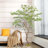 1,5m Innen- und Außendekoration PE Künstlicher Baum Farbenfrohe Blätter Einzigartige Stammform Wasserdicht Langlebig UV-Beständig Umweltfreundlich