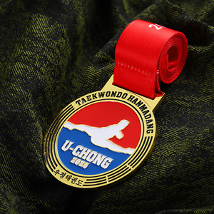 Medaglie coreane di Taekwondo medaglie sportive di pressofusione metallo Taekwondo 3D oro smalto Logo oro lega di zinco medaglie metalliche