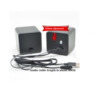 Altavoz Portátil USB Mini con Cable, 2 Piezas, para Cine en Casa, Computadora/Escritorio/Laptop, Teléfono Móvil, Exterior, Estéreo 2.0, 2W, Bidireccional, 2.5mm