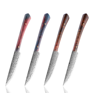 Grandsharp Premium <span class=keywords><strong>Coltelli</strong></span> <span class=keywords><strong>Da</strong></span> Bistecca Set Alto Tenore di Carbonio In Acciaio di Damasco Non Seghettato Coltello <span class=keywords><strong>Da</strong></span> Bistecca Set 4 Pcs Coltello <span class=keywords><strong>Da</strong></span> <span class=keywords><strong>Tavola</strong></span> per la Famiglia - Product Image 2