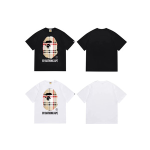 T-shirt unisexe à manches courtes et col rond <span class=keywords><strong>BAPE</strong></span> 2026 avec motif tête d'éléphant et camouflage singe pour homme – Collection été transfrontalière - Product Image 4