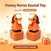 Porte-clés sonore en plastique en forme de cheval, jouet créatif avec enregistrement vocal, pendentif activé par bouton