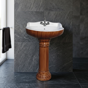 Lavabo sur pied en céramique décoratif de style indien pour salle de bain d'hôpital, équipement sanitaire - Product Image 1