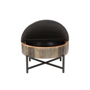 DB T1216C Table basse Vintage rustique Table à thé en teck et métal Durable Design européen pour meubles de salon de bureau à domicile - Product Image 3