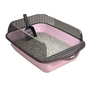 Extra Large Semi Enclosed <b>Cat</b> <b>Litter</b> Box With Shovel And Deodorizing Bag Rectangle PP Material For <b>Cats</b> - Product Image 1