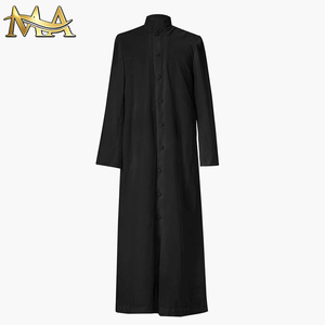 Túnica de Coro Romana Mate para Adulto, Tallas Grandes Disponibles, Sotana de un Solo Pecho con Abertura Trasera, Vestido de Iglesia - Product Image 1