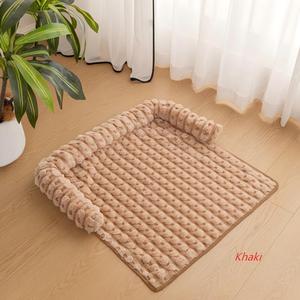 Pet <b>Sofa</b> <b>Bed</b> Rectangle Dark Brown Wear Resistant <b>Dog</b> <b>Bed</b> Plush Thickened All Season Non Slip Pet Mat - Product Image 3