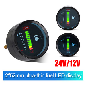 เกจวัดน้ำมันเชื้อเพลิงอีคอน 12V จอแสดงผล LED ตัวเรือนโลหะสำหรับรถยนต์รถจักรยานยนต์การปรับปรุงแบบรีเทฟิตอัพ - Product Image 2