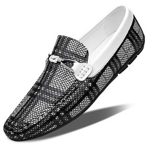 Nouveaux Mocassins Haut de Gamme pour Hommes en Cuir de Vachette Véritable à Motif Crocodile Tendance – Chaussures d'Été Respirantes pour Hommes - Product Image 1