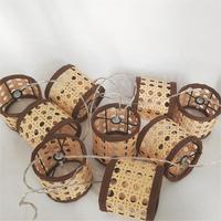 Bougie en rotin de style vintage, lampes solaires à led pour l'extérieur, lanterne en osier artisanale, lampe de jardin décorative