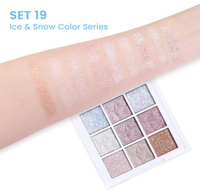 Miss Rose Palette de fards à paupières 9 couleurs Primer Vegan Cosmetics Luminous Satin Metallic Finish for Dark Skin Dry Eye Makeup Powder