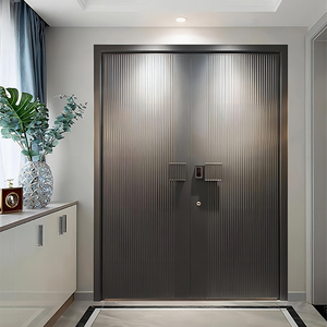 Chất lượng cao và an toàn thiết kế hiện đại biệt thự lối vào Hợp kim nhôm chống trộm cửa an ninh với khóa thông minh - Product Image 6