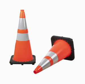 Venta al por mayor 75CM Cono de PVC reflectante naranja <span class=keywords><strong>con</strong></span> base negra 75cm <span class=keywords><strong>Conos</strong></span> reflectantes de PVC de seguridad vial <span class=keywords><strong>Conos</strong></span> de tráfico <span class=keywords><strong>con</strong></span> reflectante - Product Image 5