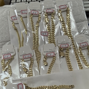 Cadena Cubana Mónaco Impermeable de Oro 14k, Juego de Joyería de 6mm, 8mm, 10mm, Cierre Miami 6S para Mujer y Hombre - Product Image 4