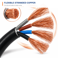 Kabel Kontrol Tembaga Fleksibel 4x1.5mm2 RVV 4 Inti Berisolasi PVC Hitam Bulat Kawat Listrik 300/500V