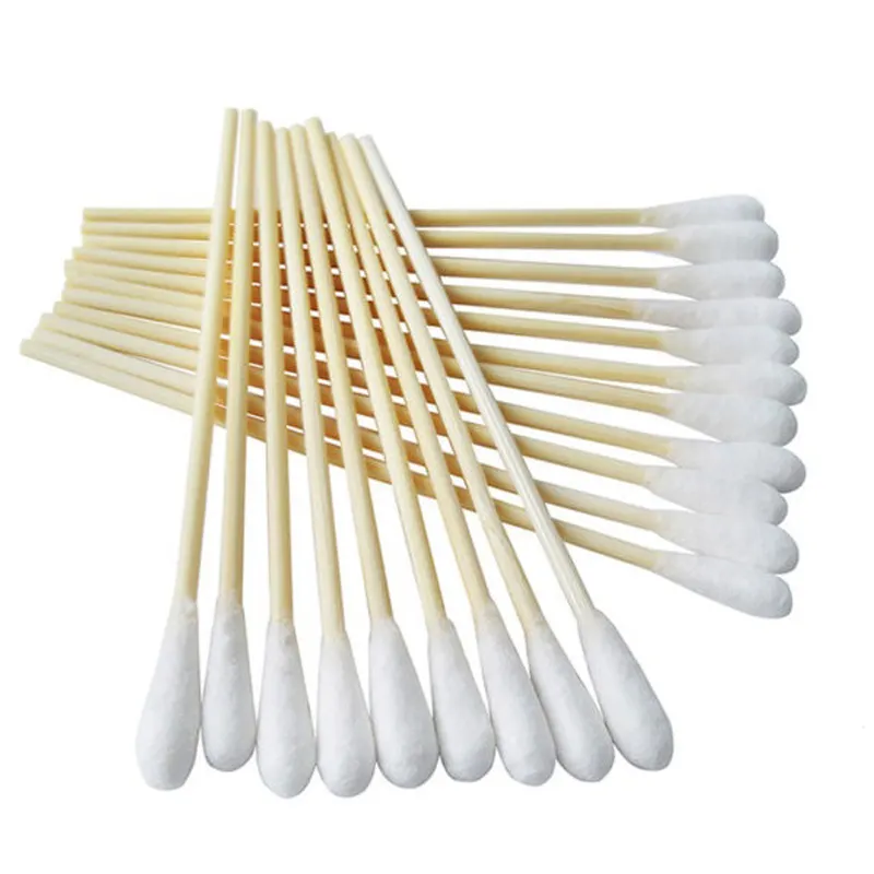 Low Price Cotton Swab Sterile Medical Single Head Long Disposable Wooden Bamboo Q Tips Cotton Swabs Applicators 6" 6 Inch