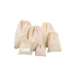 Custom logo Natural Color Canvas Cotton <b>Bag</b> Double <b>String</b> Shoe Dust Drawstring Shopping <b>Bag</b> - Product Image 3