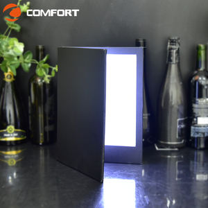 Copertina Menu Illuminata a LED per Ristoranti, Libro Menu in Pelle a Doppia Pagina con Illuminazione <span class=keywords><strong>e</strong></span> Ricarica USB per Bar, Hotel, Fast Food - Product Image 1