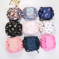 Diskon besar Logo kustom tas penyimpanan perlengkapan mandi bepergian kantong malas tas kosmetik bertali untuk pengatur kecantikan