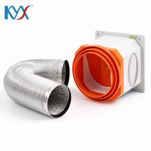 Kit de raccordement pour <span class=keywords><strong>hotte</strong></span> de cuisine domestique : Amortisseur <span class=keywords><strong>anti</strong></span>-<span class=keywords><strong>retour</strong></span> en ABS type capsule spatiale et conduit de fumée en aluminium - Product Image 1