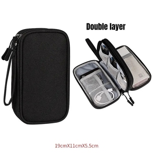 Travel Organizer <b>Bag</b> Cable Storage Organizers Pouch Carry Case Portable Waterproof Double Layers Storage <b>Bags</b> for Cable Cord - Product Image 5