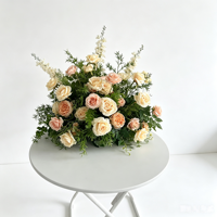Arche florale de mariage personnalisée en soie artificielle, roses pêche champagne, pour la décoration de la cérémonie de mariage et de la réception