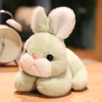 Lapin de pâques en peluche réaliste de 20cm, jouet doux de haute qualité, lapin couché à plat sur le ventre, Animal en peluche
